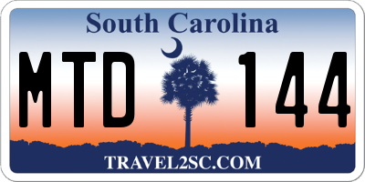 SC license plate MTD144