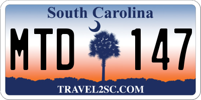 SC license plate MTD147