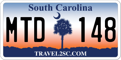 SC license plate MTD148