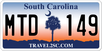 SC license plate MTD149