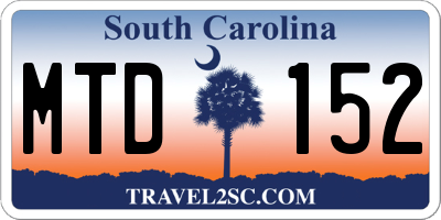 SC license plate MTD152