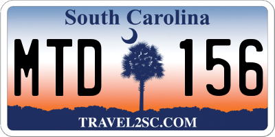 SC license plate MTD156