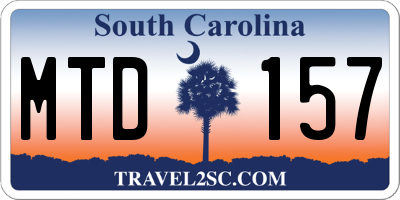 SC license plate MTD157