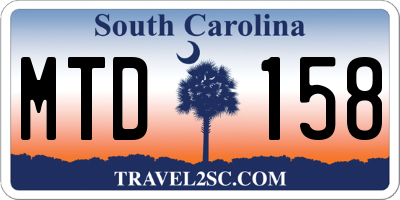 SC license plate MTD158