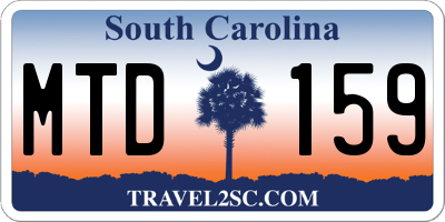 SC license plate MTD159