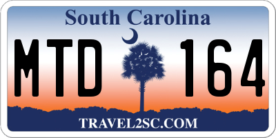 SC license plate MTD164