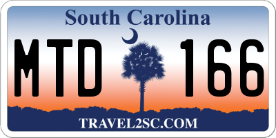 SC license plate MTD166