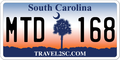 SC license plate MTD168