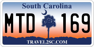 SC license plate MTD169
