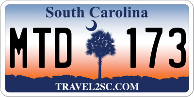 SC license plate MTD173