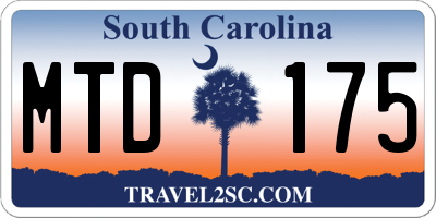 SC license plate MTD175