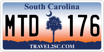 SC license plate MTD176