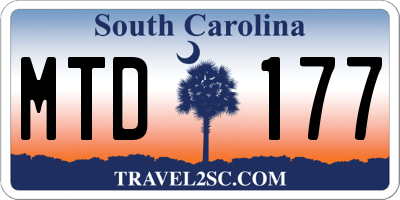 SC license plate MTD177