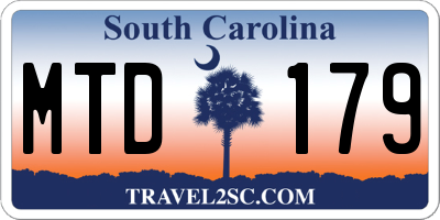 SC license plate MTD179
