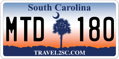 SC license plate MTD180