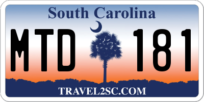 SC license plate MTD181
