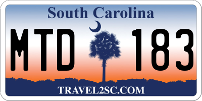 SC license plate MTD183