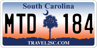 SC license plate MTD184