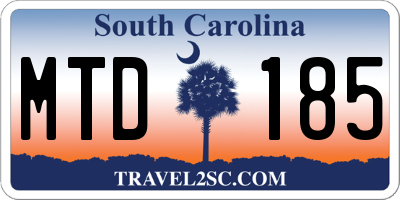SC license plate MTD185