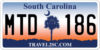 SC license plate MTD186