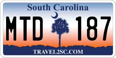 SC license plate MTD187