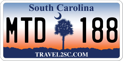 SC license plate MTD188