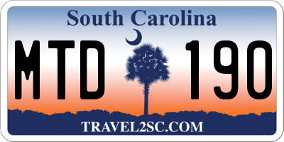 SC license plate MTD190