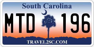 SC license plate MTD196