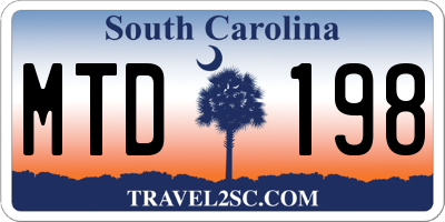 SC license plate MTD198