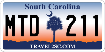 SC license plate MTD211