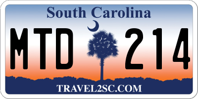 SC license plate MTD214