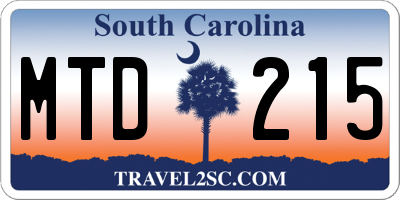 SC license plate MTD215