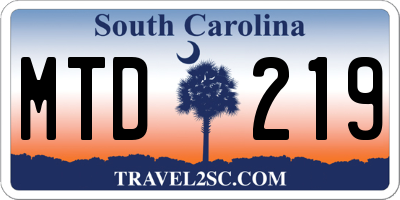 SC license plate MTD219