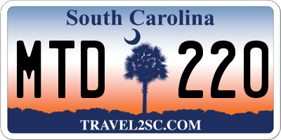 SC license plate MTD220