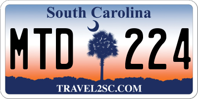 SC license plate MTD224
