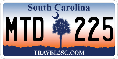 SC license plate MTD225
