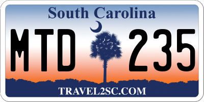 SC license plate MTD235