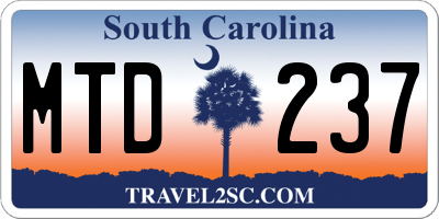 SC license plate MTD237
