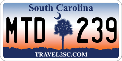 SC license plate MTD239
