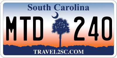 SC license plate MTD240