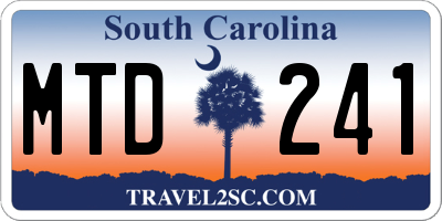 SC license plate MTD241