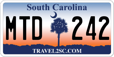 SC license plate MTD242