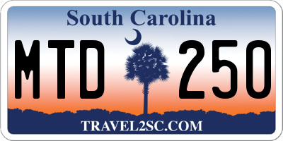 SC license plate MTD250