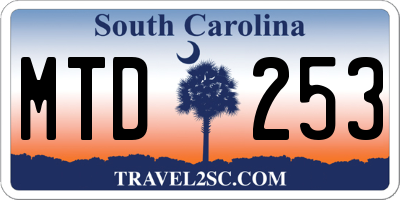 SC license plate MTD253