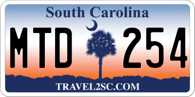 SC license plate MTD254