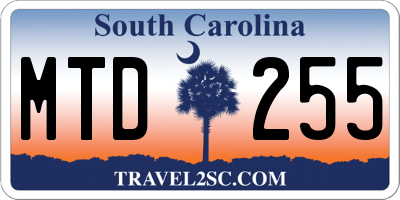 SC license plate MTD255