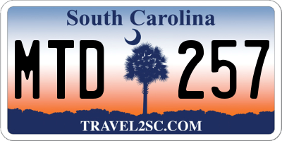 SC license plate MTD257