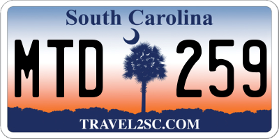 SC license plate MTD259