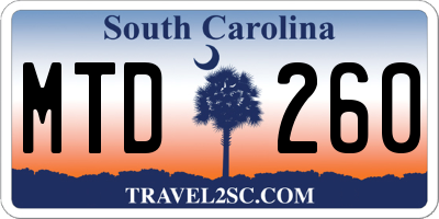 SC license plate MTD260