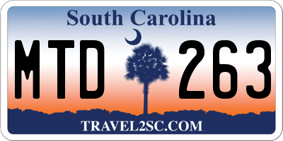 SC license plate MTD263
